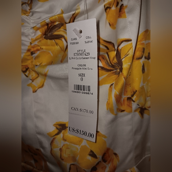 NWT White House Black Market pineapple midi dress - Picture 4 of 6